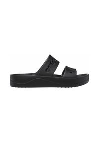 Klapki damskie Crocs Baya Platform. Kolor: czarny, wielokolorowy. Materiał: syntetyk, materiał. Obcas: na platformie