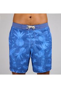 OLAIAN - Spodenki surfingowe długie męskie Olaian 100 Surfergirl. Kolor: wielokolorowy, niebieski, szary. Materiał: poliester, materiał. Długość: długie. Styl: sportowy