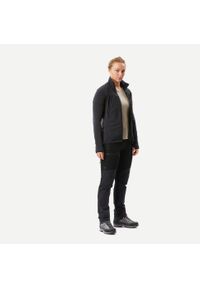 SIMOND - Bluza trekkingowa damska Forclaz MT900 merino. Kolor: czarny. Materiał: tkanina, wełna, materiał, poliamid, włókno, elastan. Sport: turystyka piesza