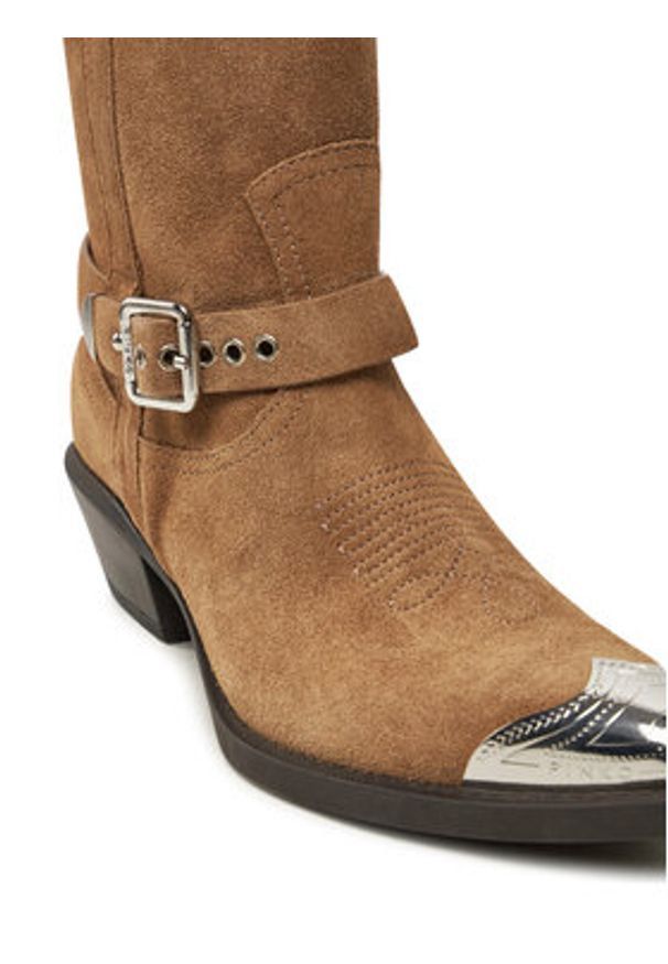 Pinko - PINKO Kowbojki Tex 08 SD0197P002 Brązowy. Kolor: brązowy. Materiał: zamsz, skóra