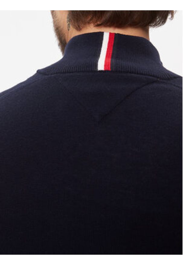 TOMMY HILFIGER - Tommy Hilfiger Kardigan MW0MW28050 Granatowy Regular Fit. Kolor: niebieski. Materiał: bawełna