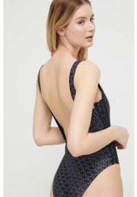 adidas Originals jednoczęściowy strój kąpielowy kolor czarny miękka miseczka. Kolor: czarny. Materiał: skóra, dzianina, materiał. Wzór: ze splotem #3