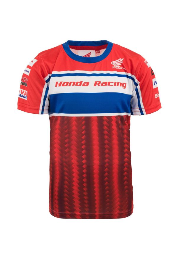 HONMA - Koszulka dziecięca Honda BSB 164-170, 100% poliester, szybkoschnąca. Kolor: niebieski, wielokolorowy, biały. Materiał: poliester
