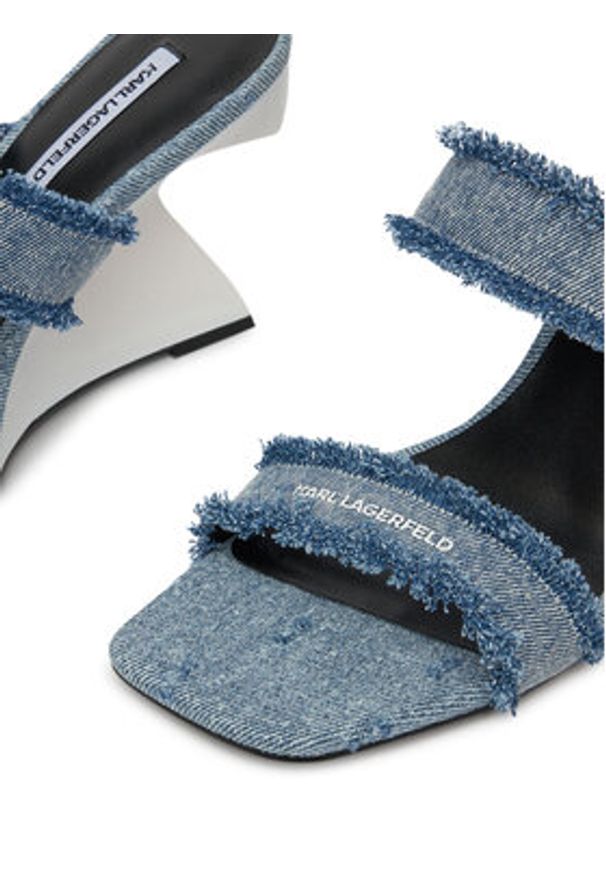 Karl Lagerfeld - KARL LAGERFELD Klapki Waverly KL34611D Niebieski. Kolor: niebieski. Materiał: materiał