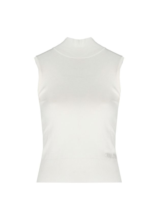 Guess Sweter | W2YR32Z2V62 | Kobieta | Kremowy. Typ kołnierza: golf. Kolor: kremowy. Materiał: poliamid, wiskoza. Długość rękawa: bez rękawów. Styl: elegancki