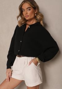 Renee - Czarna Muślinowa Koszula z Bawełny Ateloria. Okazja: na co dzień. Kolor: czarny. Materiał: bawełna. Styl: casual