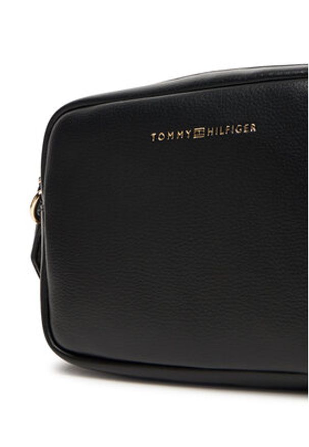 TOMMY HILFIGER - Tommy Hilfiger Torebka Th Logotape AW0AW17689 Czarny. Kolor: czarny. Materiał: skórzane
