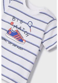 Mayoral t-shirt dziecięcy wzorzysty. Okazja: na co dzień. Kolor: niebieski. Materiał: dzianina. Styl: casual #3