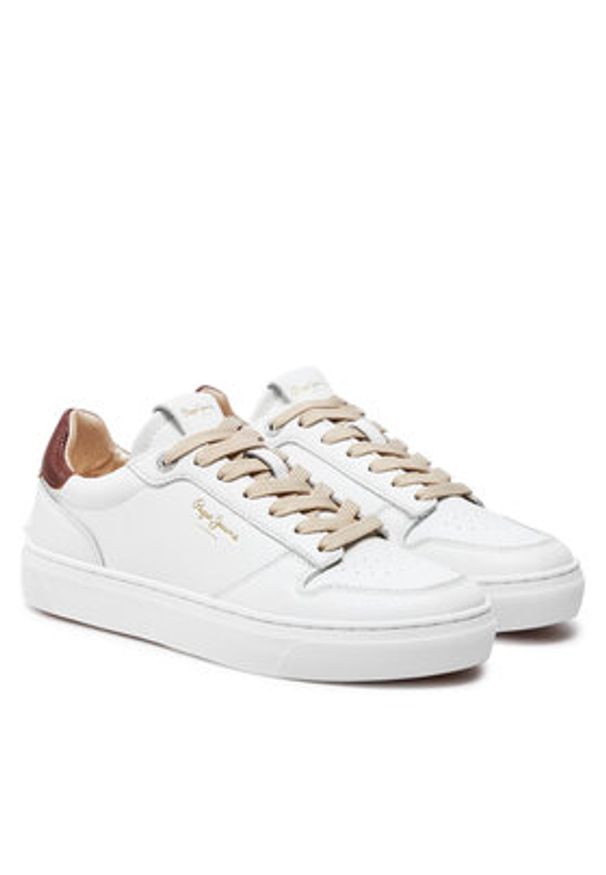 Pepe Jeans Sneakersy PLS00015 Biały. Kolor: biały. Materiał: skóra