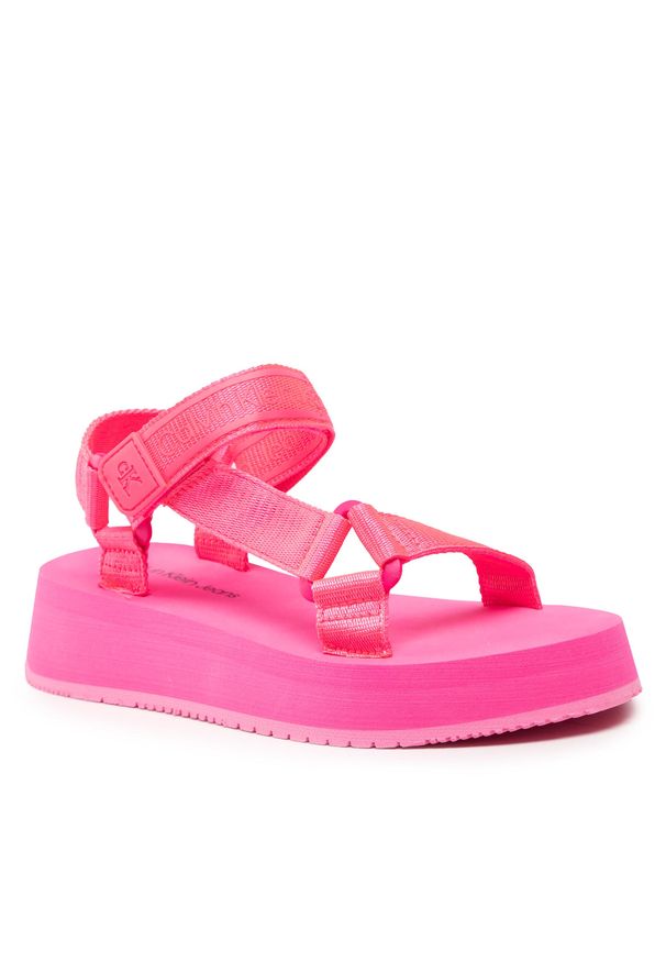 Sandały Calvin Klein Jeans Prefresato Sandal 1 YW0YW00557 Knockout Pink TAC. Kolor: różowy. Materiał: materiał