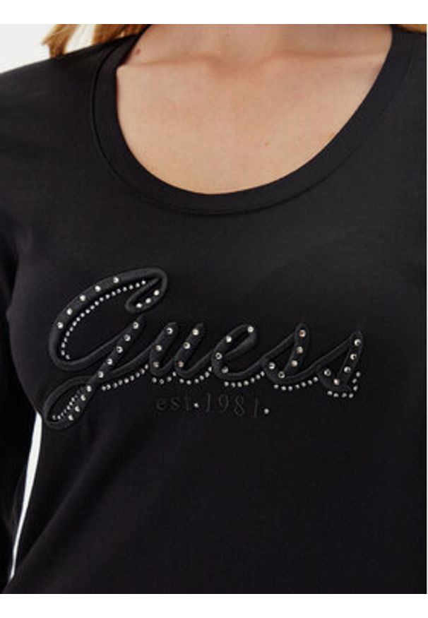Guess Bluzka W5YI26 J1314 Czarny Slim Fit. Kolor: czarny. Materiał: bawełna