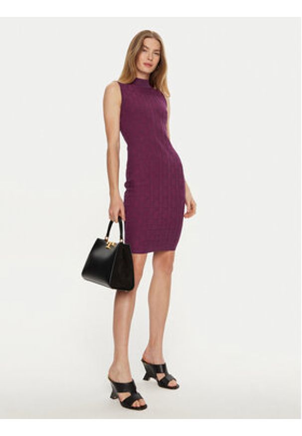 Marciano Guess Sukienka dzianinowa 4YGK0A 5718Z Bordowy Bodycon Fit. Kolor: czerwony. Materiał: wiskoza. Typ sukienki: bodycon