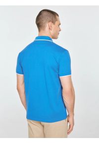 Big-Star - koszulka męska polo niebieska seller 401. Typ kołnierza: polo. Kolor: niebieski. Materiał: bawełna, dzianina. Wzór: aplikacja, haft. Styl: wizytowy #2