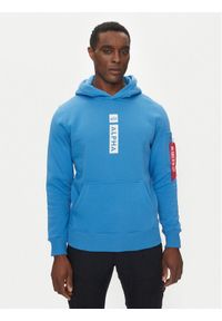 Alpha Industries Bluza Puff Print 146338 Niebieski Regular Fit. Kolor: niebieski. Materiał: bawełna. Wzór: nadruk #1