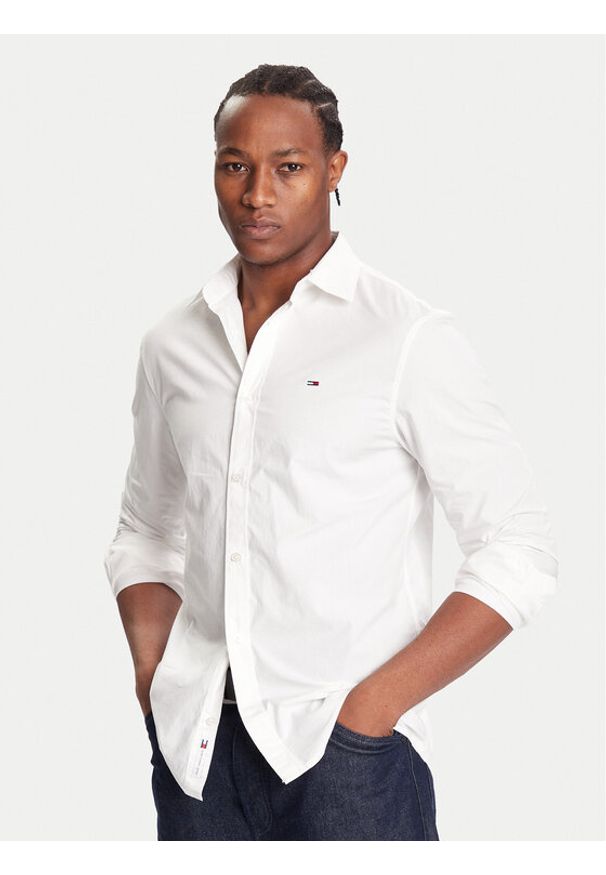 Tommy Jeans Koszula DM0DM22026 Biały Regular Fit. Kolor: biały. Materiał: bawełna