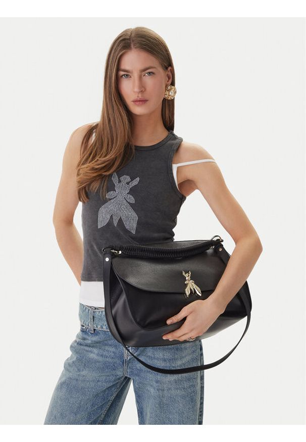 Patrizia Pepe Torebka 8B0313/L162-K103 Czarny. Kolor: czarny. Materiał: skórzane