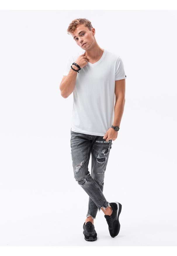 Biały t-shirt Ombre Clothing