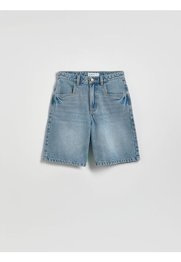 Reserved - Jeansowe szorty bermudy - niebieski. Kolor: niebieski. Materiał: jeans