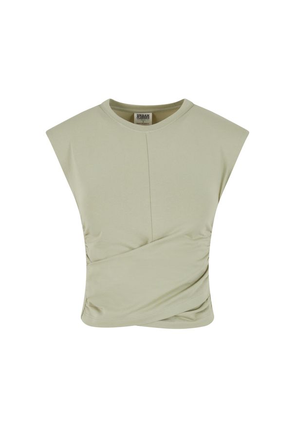 Krótkie topy damskie Urban Classics Wrapped. Kolor: zielony. Długość: krótkie. Styl: elegancki