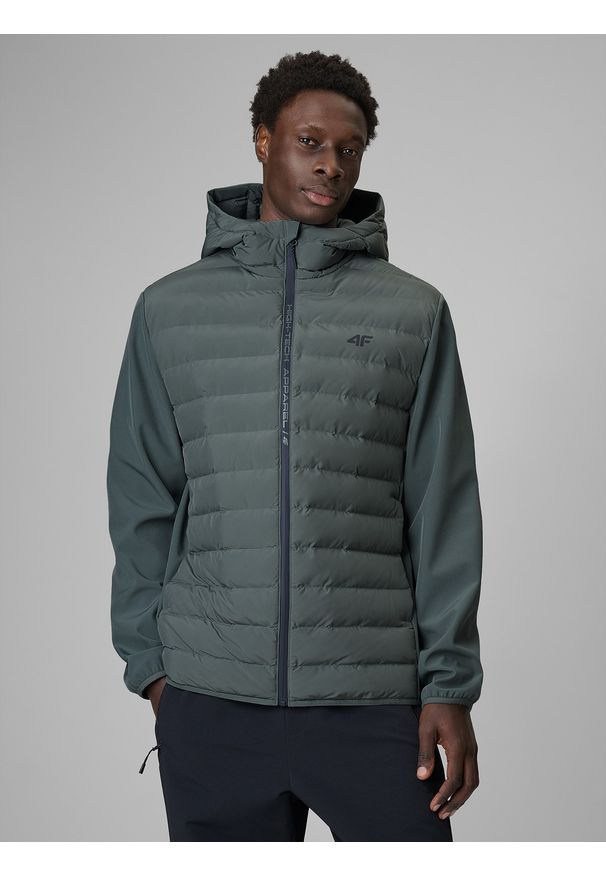 4f - 4F Kurtka z wypełnieniem syntetycznym męska - zielona 3XL. Okazja: na co dzień. Kolor: zielony. Materiał: syntetyk. Styl: casual