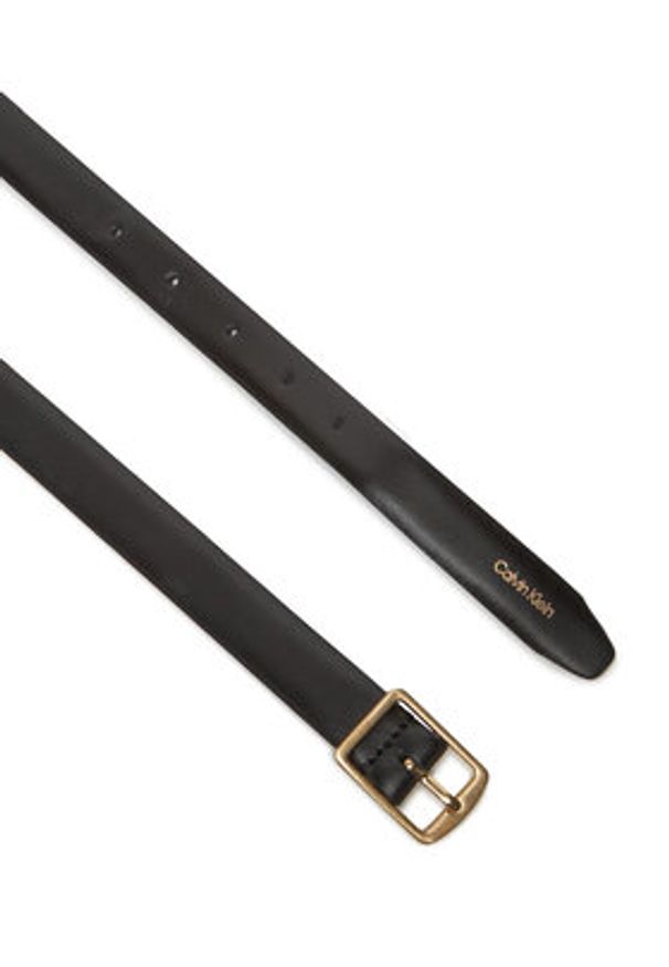 Calvin Klein Pasek Damski Classic Square Buckle Belt 20Mm LV04F7036G Czarny. Kolor: czarny. Materiał: skóra