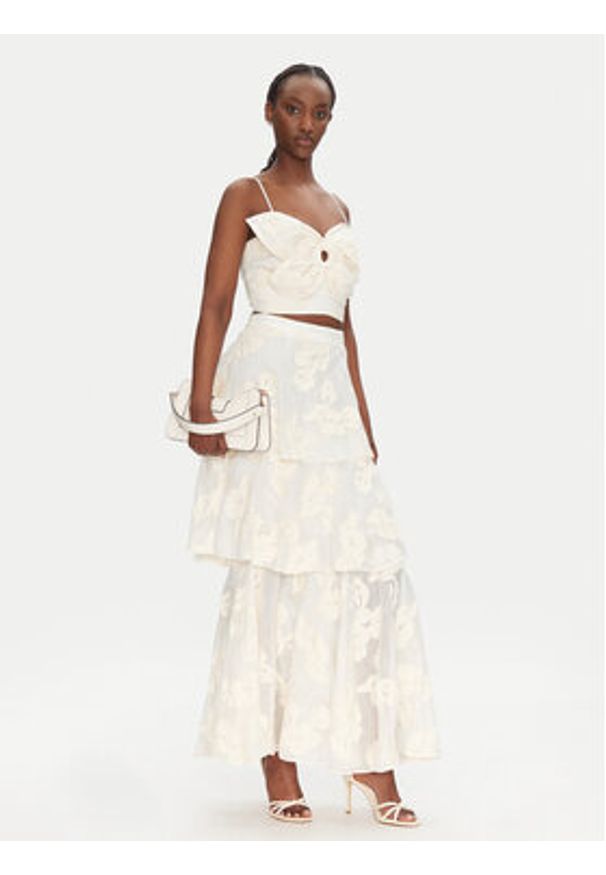 ACCESS FASHION Spódnica maxi 53-6025-558 Écru Regular Fit. Materiał: syntetyk
