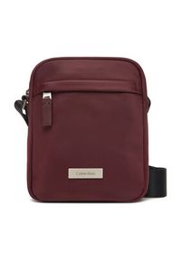 Calvin Klein Saszetka Sleek Reporter LV04D3180G Bordowy. Kolor: czerwony. Materiał: materiał #6