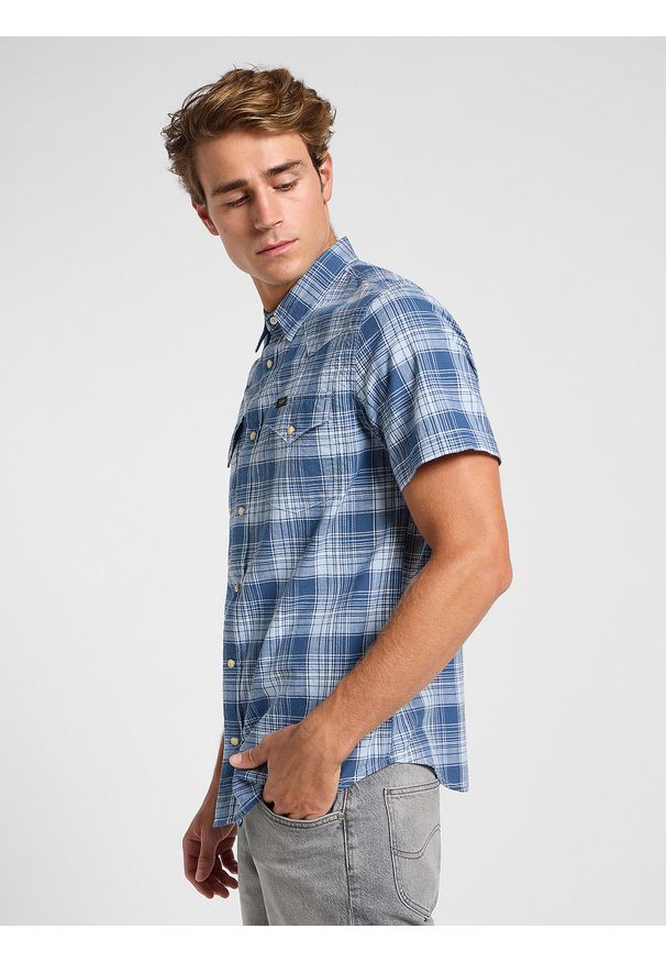 Lee - LEE MĘSKA KOSZULA SS WESTERN SHIRT ORION OMBRE 112364225