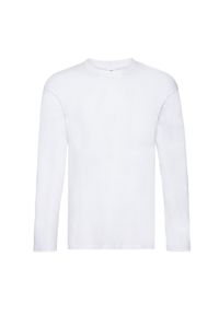 FRUIT OF THE LOOM - Oryginalna Koszulka Z Długim Rękawem Dla Dorosłych Unisex. Kolor: biały. Długość rękawa: długi rękaw. Długość: długie