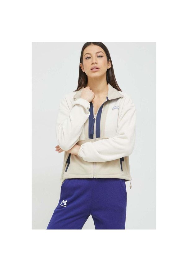 columbia - Polar Sportowy Damski Columbia Back Bowl Fleece. Kolor: beżowy. Materiał: polar