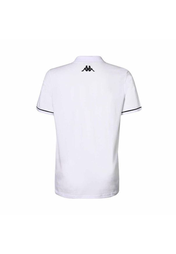 Koszulka polo dla dzieci Kappa Barli. Typ kołnierza: polo. Kolor: czarny, biały, wielokolorowy. Styl: sportowy, elegancki