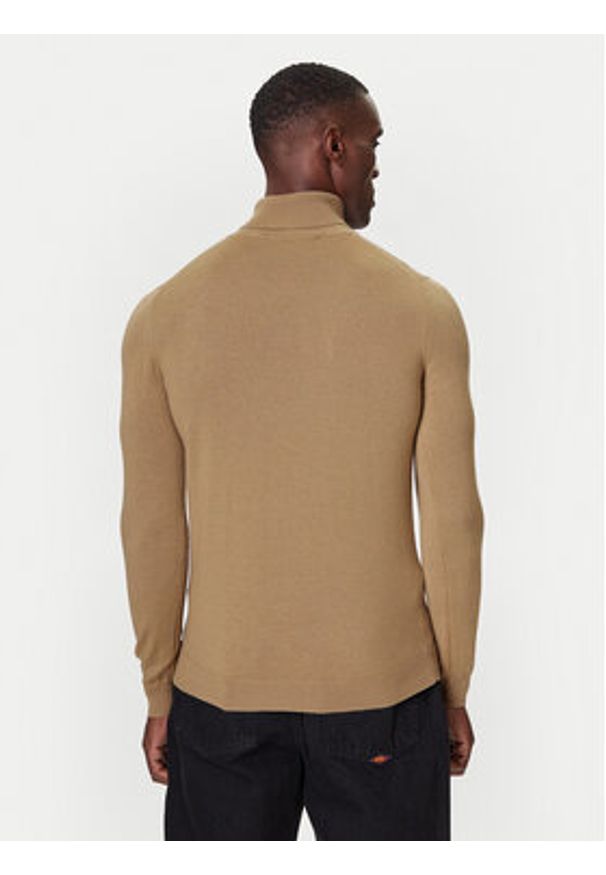 Karl Lagerfeld - KARL LAGERFELD Golf 655058 554399 Beżowy Regular Fit. Typ kołnierza: golf. Kolor: beżowy. Materiał: wełna