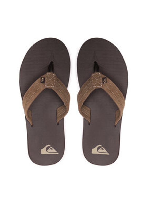 Quiksilver Japonki AQYL101323 Khaki. Kolor: brązowy. Materiał: zamsz, skóra