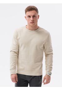 Ombre Clothing - Bluza męska bez kaptura bawełniana - jasnoszara B1146 - XXL. Typ kołnierza: bez kaptura. Kolor: szary. Materiał: bawełna #4
