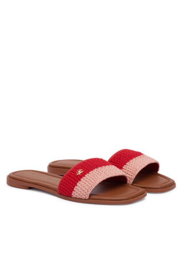 TOMMY HILFIGER - Tommy Hilfiger Klapki Th Flat FW0FW09513 Czerwony. Kolor: czerwony. Materiał: materiał