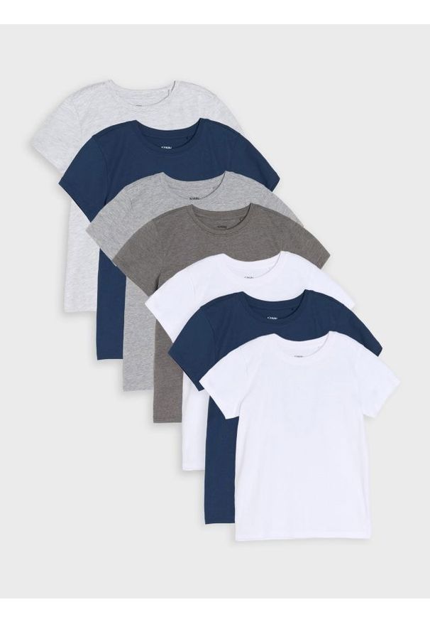 Sinsay - Koszulki 7 pack - szary. Kolor: szary