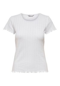 only - ONLY T-Shirt Carlotta 15256154 Biały Tight Fit. Kolor: biały. Materiał: bawełna #5