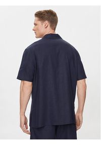 Emporio Armani Underwear Koszula 211880 4R467 06935 Granatowy Regular Fit. Kolor: niebieski. Materiał: len