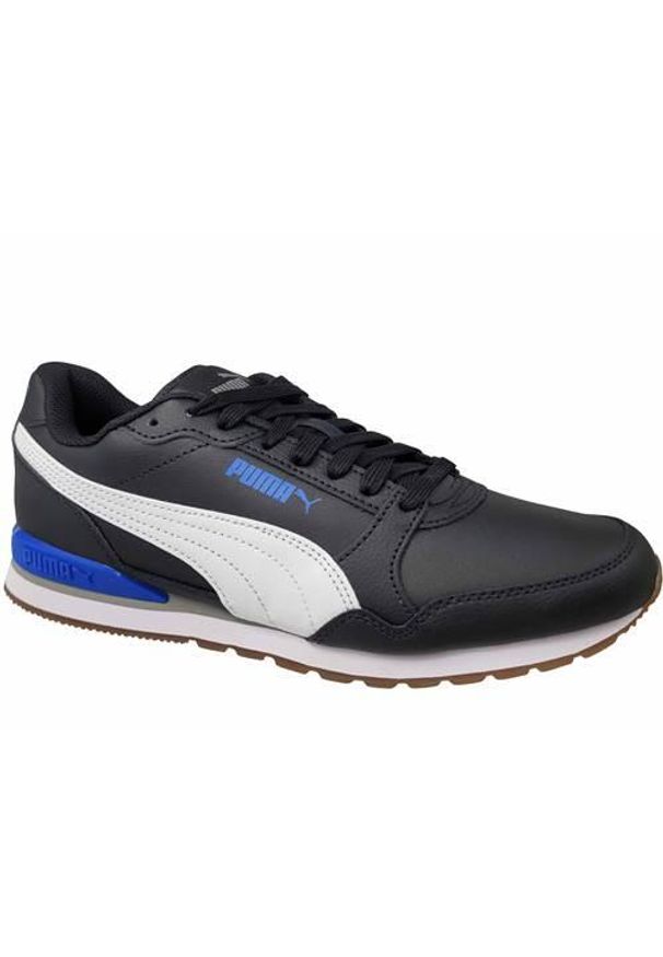 Buty do chodzenia męskie Puma St Runner V3. Zapięcie: sznurówki. Kolor: biały, wielokolorowy, zielony, czarny. Materiał: guma, skóra, tkanina, materiał, syntetyk. Szerokość cholewki: normalna. Sport: turystyka piesza