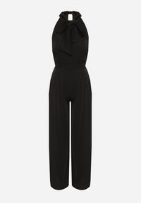 Born2be - Czarny Kombinezon z Ozdobną Kokardą Nelifira. Okazja: na wesele, na imprezę, na co dzień, na ślub cywilny. Kolor: czarny. Długość: długie. Wzór: aplikacja. Styl: elegancki, casual #7