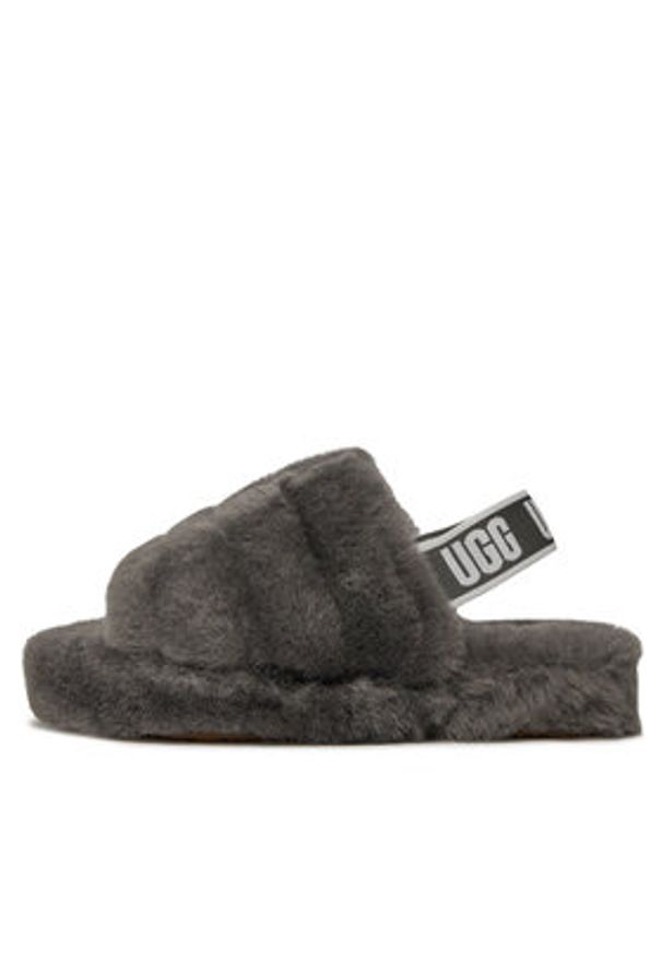 Ugg Kapcie K Fluff Yeah Slide 1098494K Szary. Kolor: szary. Materiał: skóra