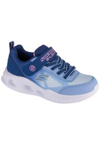 skechers - Buty do chodzenia dla dzieci Skechers Sola Glow. Kolor: niebieski. Materiał: syntetyk, tkanina, materiał. Szerokość cholewki: normalna. Model: Skechers Sport. Sport: turystyka piesza