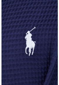 Polo Ralph Lauren szlafrok bawełniany kolor granatowy. Typ kołnierza: polo. Kolor: niebieski. Materiał: bawełna. Długość rękawa: długi rękaw. Długość: długie #2