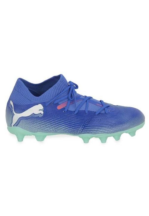 Buty piłkarskie męskie Puma Future 7 Match. Zapięcie: sznurówki. Kolor: wielokolorowy, niebieski, zielony. Materiał: materiał. Szerokość cholewki: normalna. Sport: piłka nożna