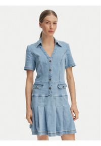 Morgan Sukienka jeansowa 251-RTALA Niebieski Slim Fit. Kolor: niebieski. Materiał: bawełna #1