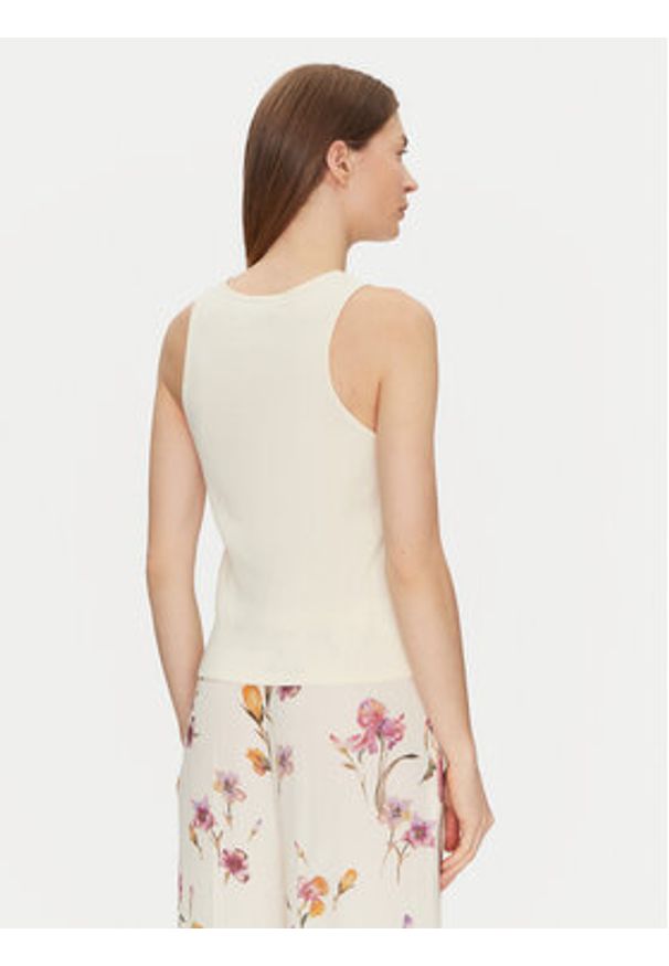 TwinSet - TWINSET Top 251TP2550 Beżowy Slim Fit. Kolor: beżowy. Materiał: bawełna