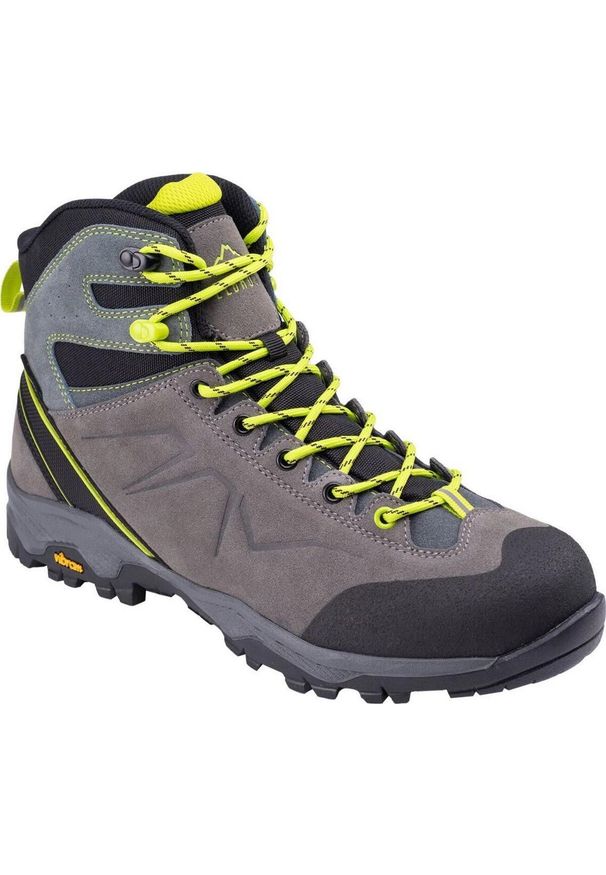 Elbrus - Męskie Buty Sportowe Herone Suede Mid Cut. Kolor: czarny, żółty, zielony, szary, wielokolorowy. Sport: turystyka piesza