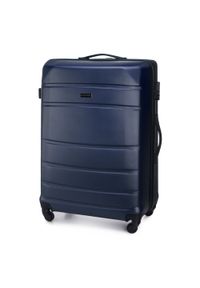 Wittchen - Duża walizka z ABS-u żłobiona granatowa. Kolor: niebieski. Materiał: guma. Styl: klasyczny #5