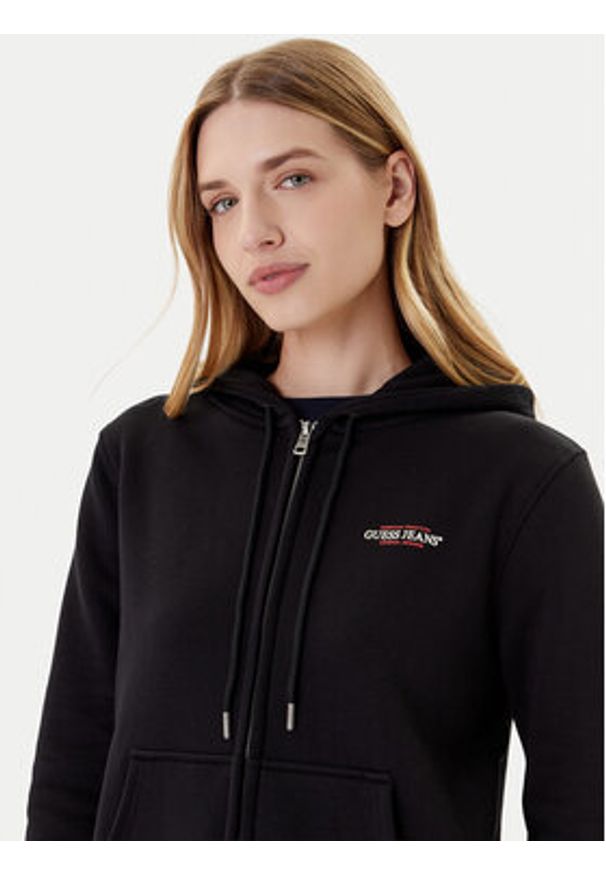 Guess Jeans Bluza W4YQ13 KC811 Czarny Regular Fit. Kolor: czarny. Materiał: bawełna