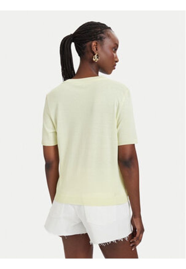 Patrizia Pepe T-Shirt 2M4542/J419-Y841 Żółty Regular Fit. Kolor: żółty. Materiał: bawełna
